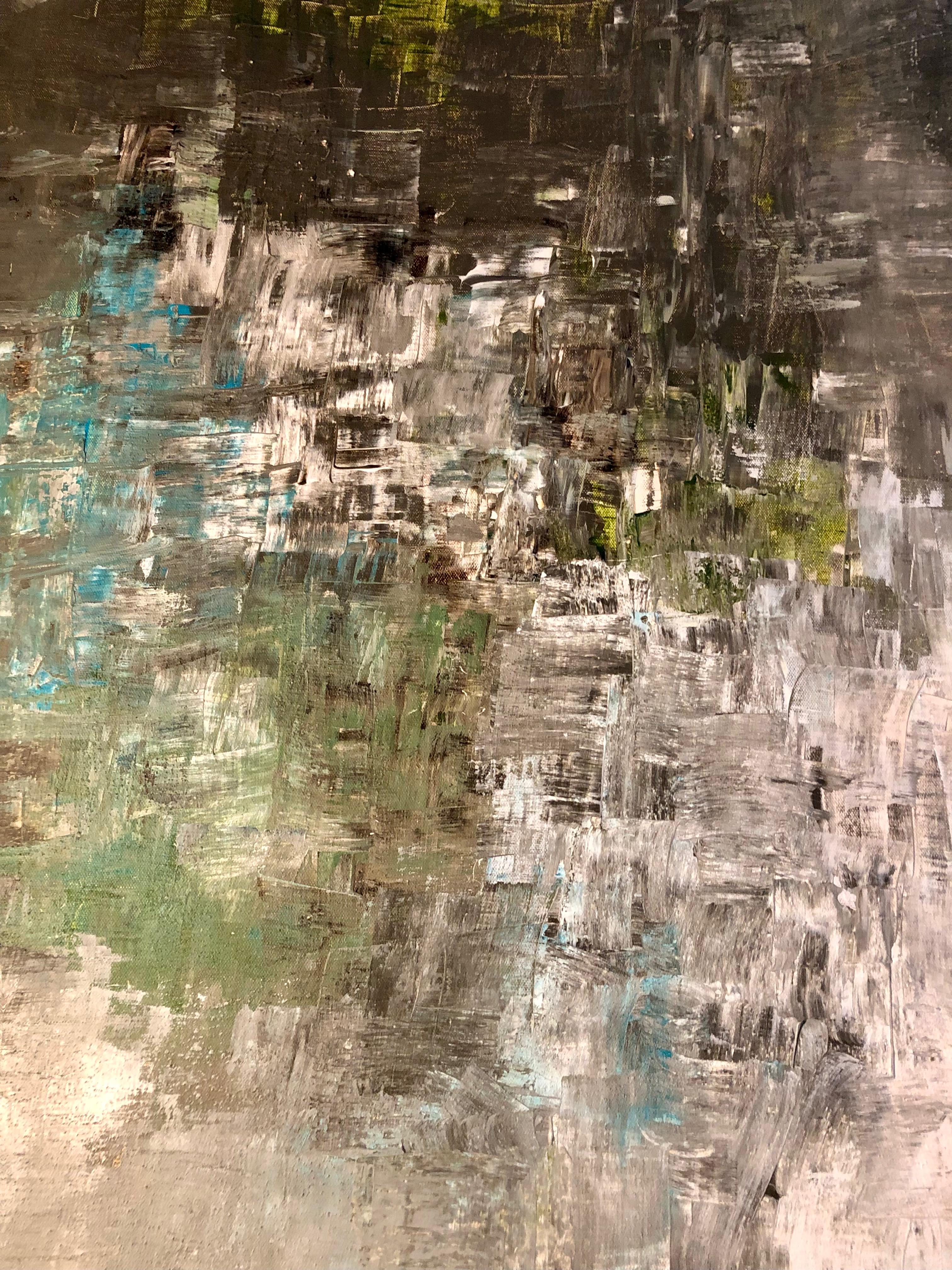 Erdung — Archaische Ruhe. Mixed Media Strukturkunst von Vivien Kunte, 2026.